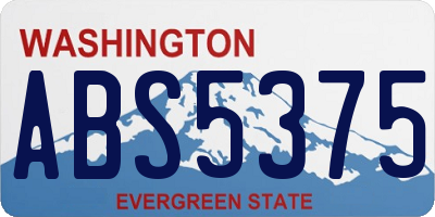 WA license plate ABS5375