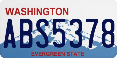 WA license plate ABS5378