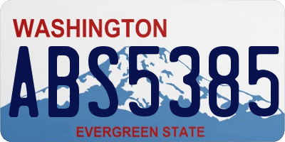 WA license plate ABS5385
