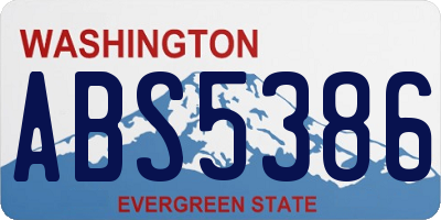 WA license plate ABS5386