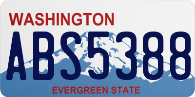 WA license plate ABS5388
