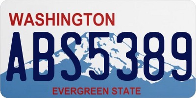 WA license plate ABS5389