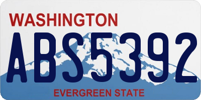 WA license plate ABS5392