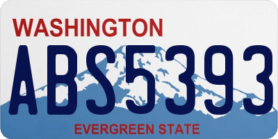 WA license plate ABS5393