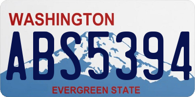 WA license plate ABS5394