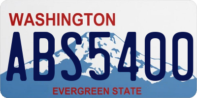 WA license plate ABS5400