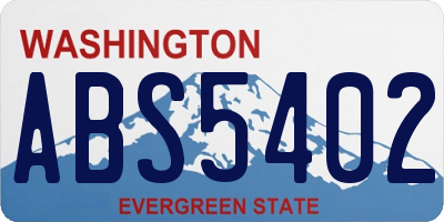 WA license plate ABS5402