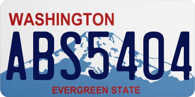 WA license plate ABS5404