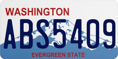 WA license plate ABS5409