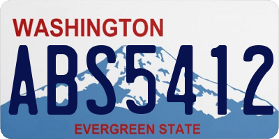 WA license plate ABS5412