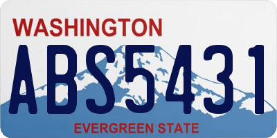 WA license plate ABS5431