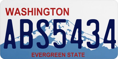 WA license plate ABS5434