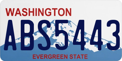 WA license plate ABS5443