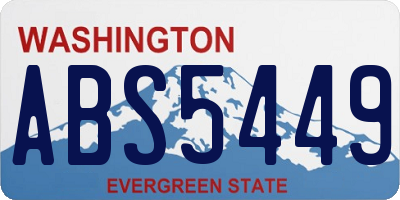 WA license plate ABS5449