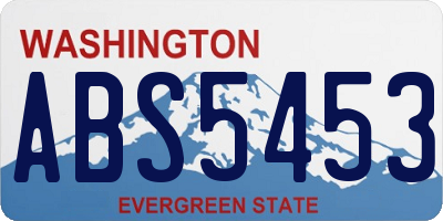 WA license plate ABS5453