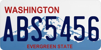 WA license plate ABS5456