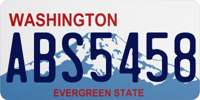 WA license plate ABS5458