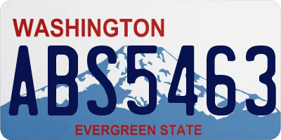 WA license plate ABS5463