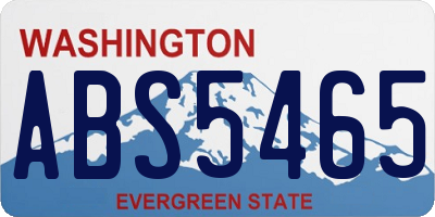 WA license plate ABS5465