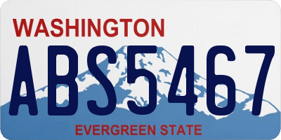 WA license plate ABS5467