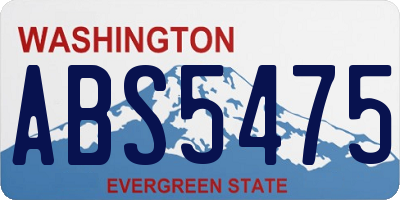 WA license plate ABS5475