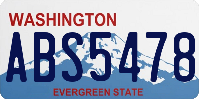 WA license plate ABS5478