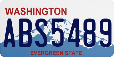 WA license plate ABS5489