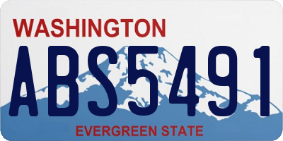 WA license plate ABS5491