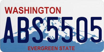WA license plate ABS5505