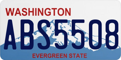 WA license plate ABS5508