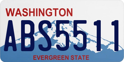 WA license plate ABS5511