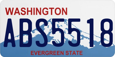 WA license plate ABS5518
