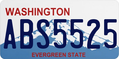 WA license plate ABS5525
