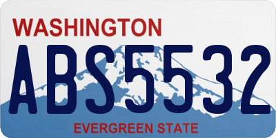 WA license plate ABS5532