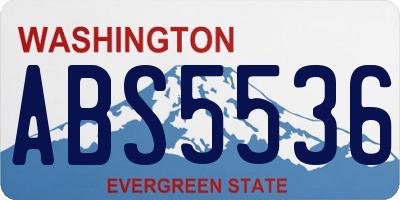 WA license plate ABS5536