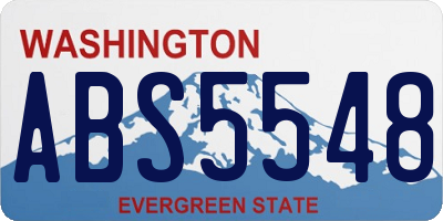 WA license plate ABS5548
