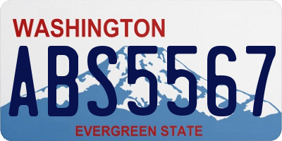 WA license plate ABS5567