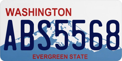 WA license plate ABS5568