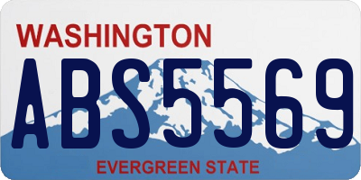 WA license plate ABS5569