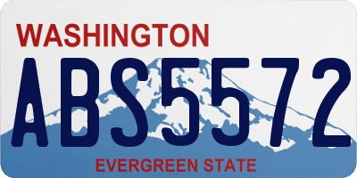 WA license plate ABS5572