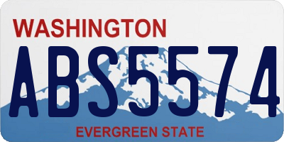 WA license plate ABS5574