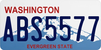 WA license plate ABS5577