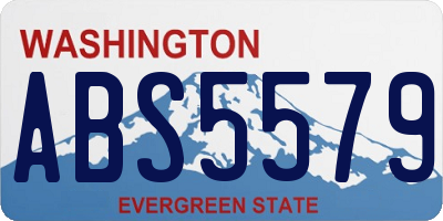 WA license plate ABS5579