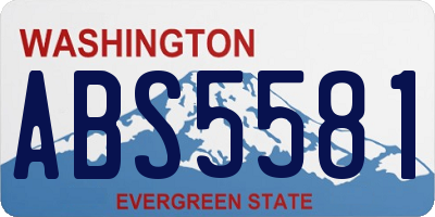 WA license plate ABS5581