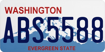 WA license plate ABS5588