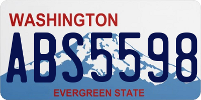 WA license plate ABS5598