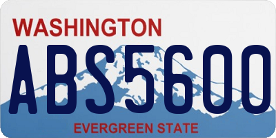WA license plate ABS5600