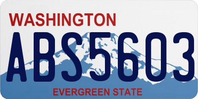 WA license plate ABS5603