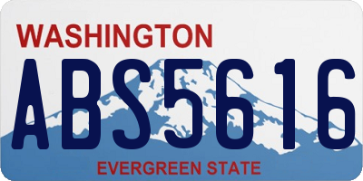WA license plate ABS5616