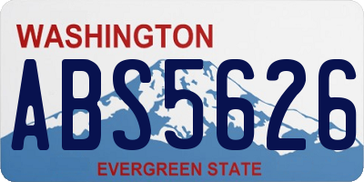 WA license plate ABS5626